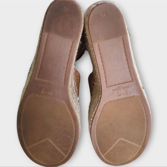 Marc Fisher Adalyn Suede Leather Espadrille Wedge Sandals Brown 7M - Picture 5 of 7